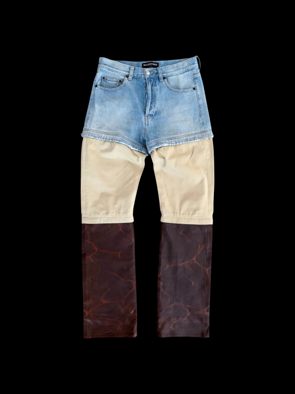 Balenciaga SS18 Leather Convertible Jeans
