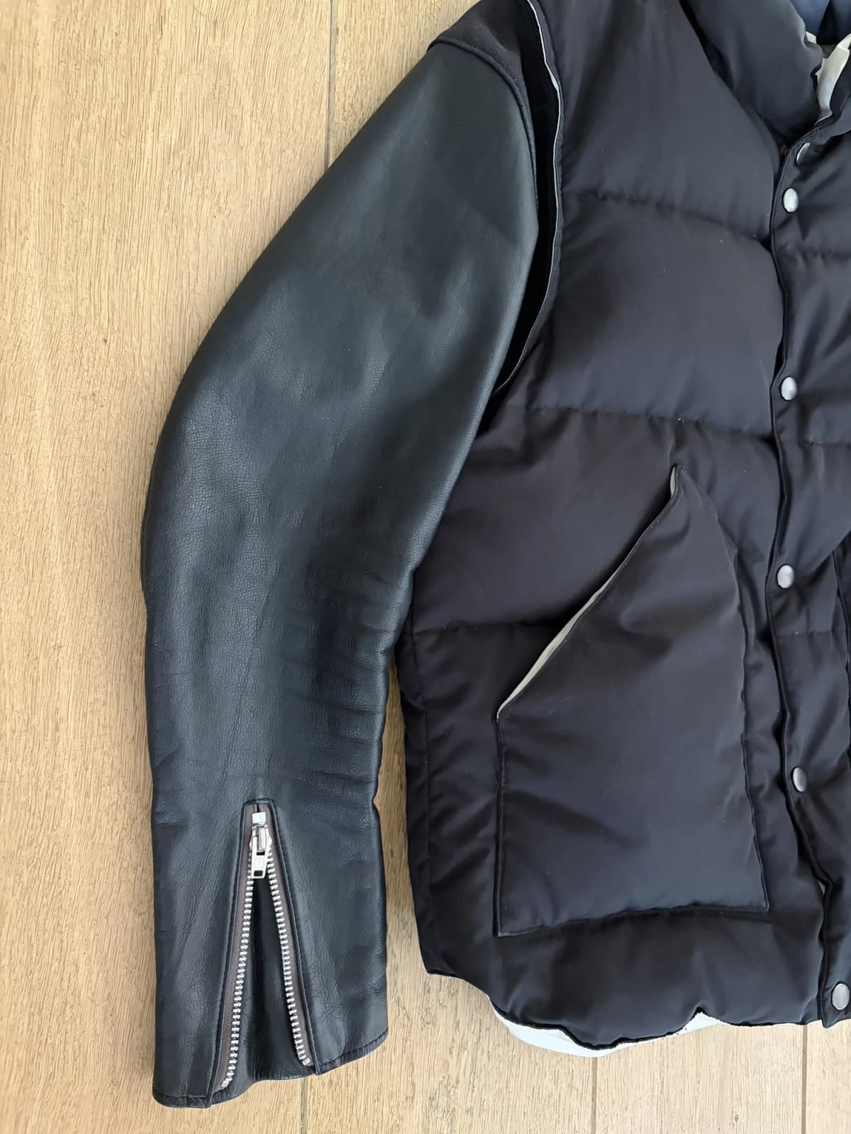 Undercover Leather Sleeve Puffer — photo 3