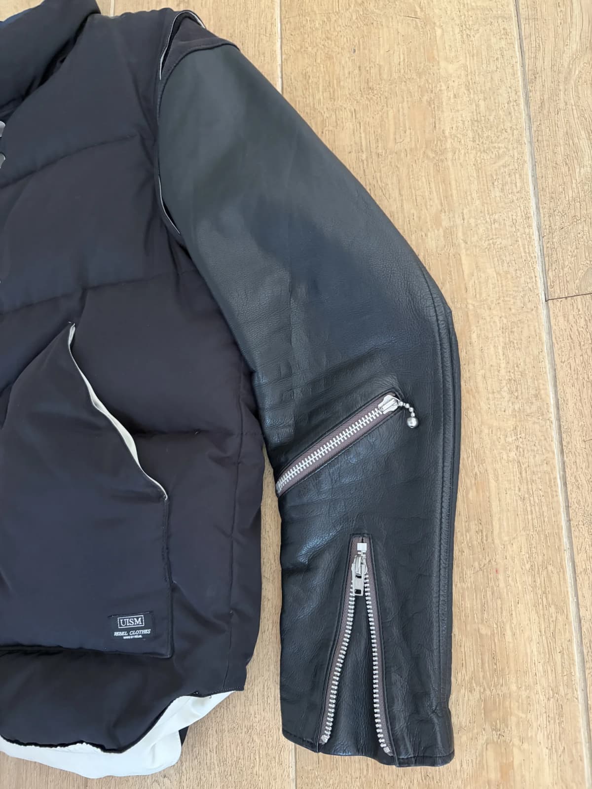 Undercover Leather Sleeve Puffer — photo 4