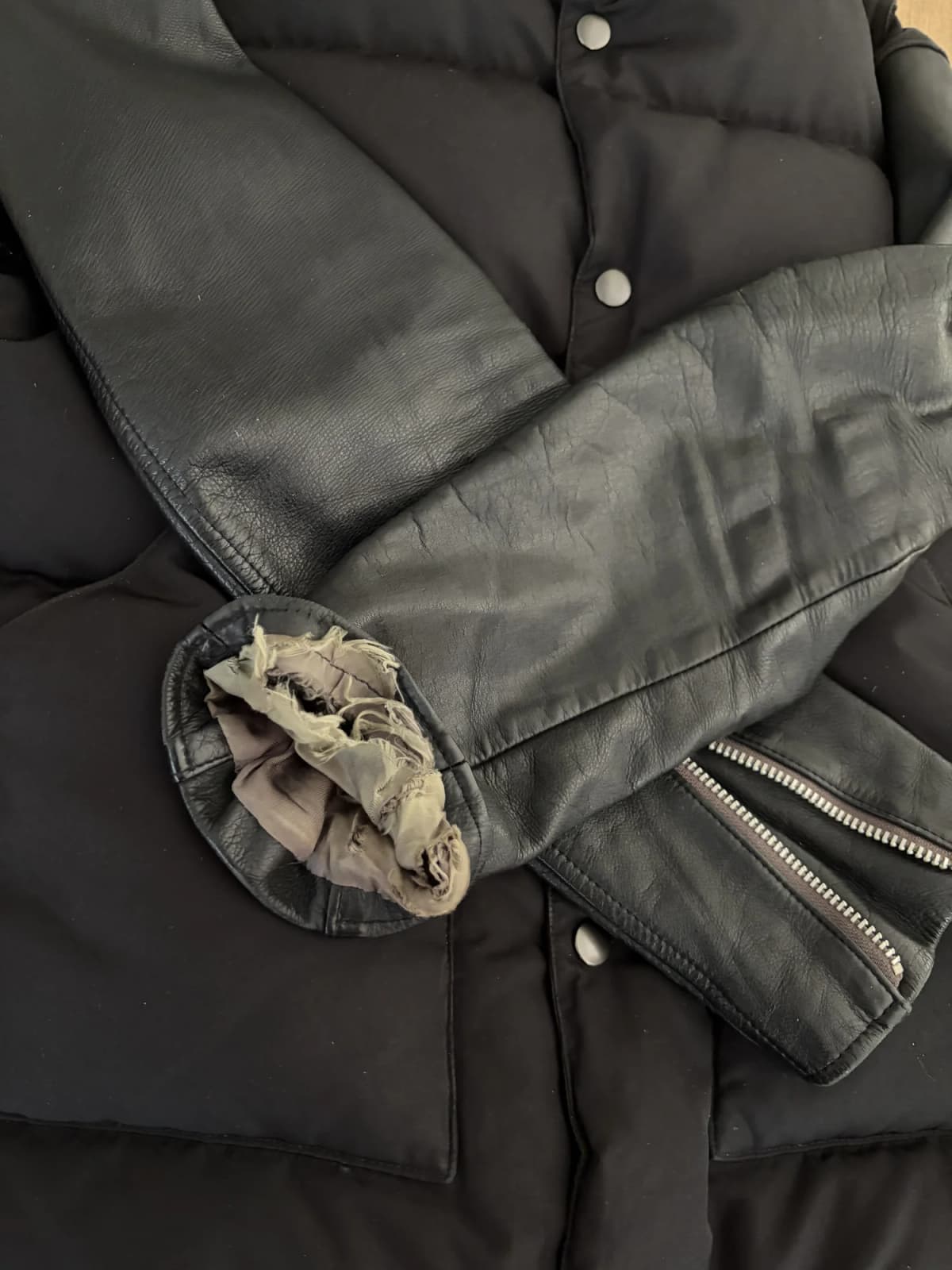 Undercover Leather Sleeve Puffer — photo 9